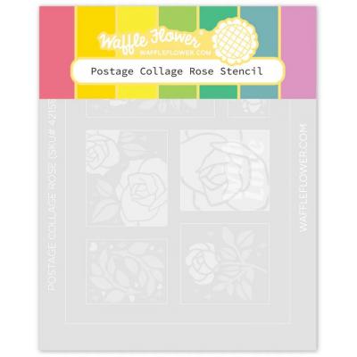 Waffle Flower Stencil - Postage Collage Rose